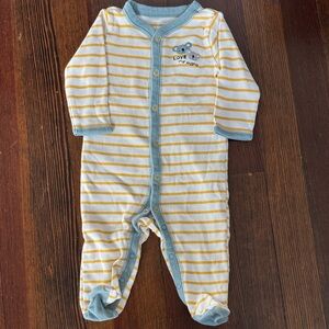 Carter's Yellow and Blue Striped Footie